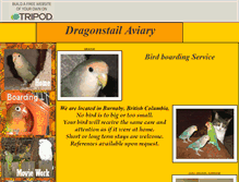 Tablet Screenshot of dragonstailaviary.tripod.com