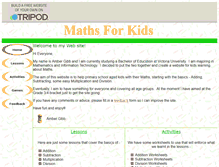 Tablet Screenshot of mathsforkids.tripod.com