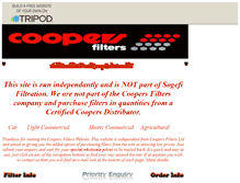 Tablet Screenshot of coopersfilters.tripod.com