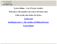 Tablet Screenshot of lyrics-online.tripod.com