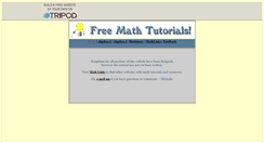 Desktop Screenshot of freemathtutorials.tripod.com