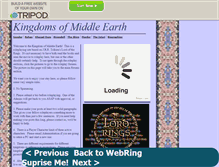 Tablet Screenshot of kingdomofmiddleearth.tripod.com