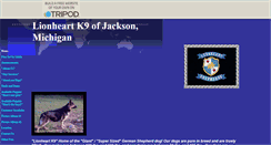 Desktop Screenshot of lionheartk9.tripod.com