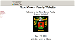 Desktop Screenshot of owensfamilyreunion.tripod.com