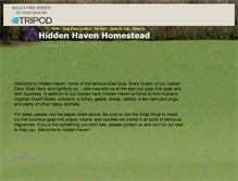 Tablet Screenshot of hiddenhavenhomestead.tripod.com