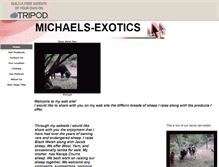 Tablet Screenshot of michaels-exotics.tripod.com