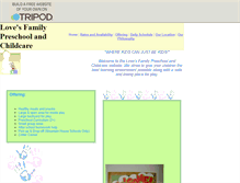 Tablet Screenshot of lovesfamilypreschoolandchildcare.tripod.com