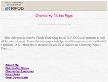 Tablet Screenshot of chemistrynotes.tripod.com