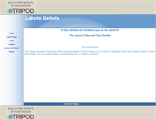 Tablet Screenshot of lakotabeliefs.tripod.com