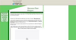 Desktop Screenshot of macrame-plant-hangers.tripod.com