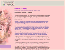 Tablet Screenshot of hannahslegacy.tripod.com