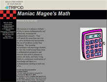 Tablet Screenshot of maniacmageesmath.tripod.com