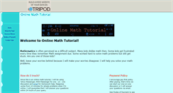 Desktop Screenshot of onlinemathtutorial.tripod.com