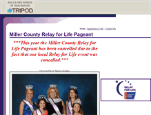 Tablet Screenshot of millerrelaypageant.tripod.com