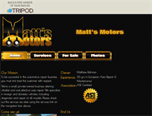 Tablet Screenshot of matts.motors.tripod.com