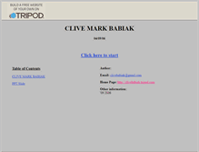 Tablet Screenshot of clivebabiak.tripod.com