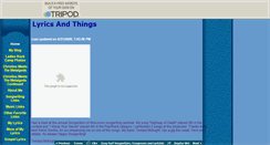 Desktop Screenshot of lyricsandthings.tripod.com