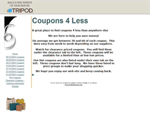 Tablet Screenshot of coupons4lesss.tripod.com