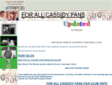 Tablet Screenshot of cassidyfanclubca.tripod.com