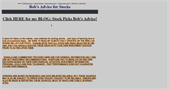 Desktop Screenshot of bobsadviceforstocks.tripod.com