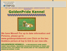 Tablet Screenshot of goldenpridekennels.tripod.com