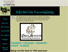 Tablet Screenshot of erinstevenshorsemanship.tripod.com