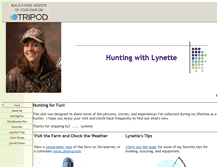 Tablet Screenshot of huntingwithlynette.tripod.com