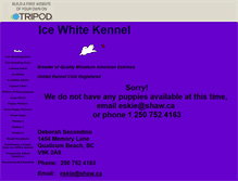 Tablet Screenshot of icewhitekennel.tripod.com