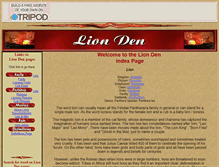 Tablet Screenshot of lion-den.tripod.com